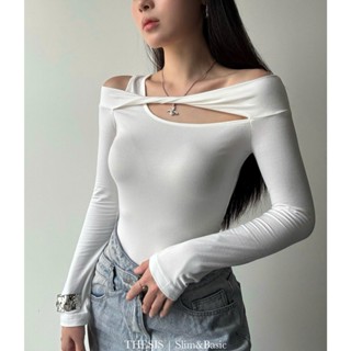  Áo Lệch Vai Bo Xoắn - Áo lệch vai dài tay THESIS 