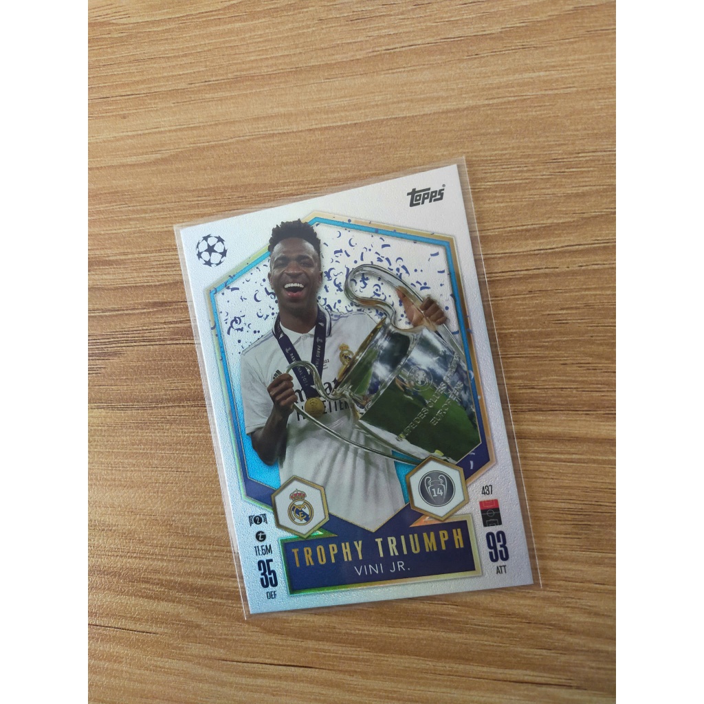 Thẻ Bóng Đá Topps Match Attax 24/25 TROPHY TRIUMPH Vinicius Junior - Vini Jr - Real Madrid - 2025 - 