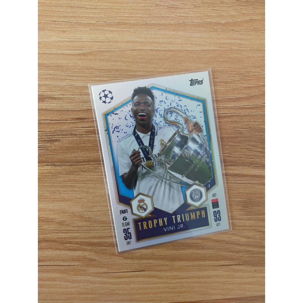 Thẻ Bóng Đá Topps Match Attax 24/25 TROPHY TRIUMPH Vinicius Junior - Vini Jr - Real Madrid - 2025 - 