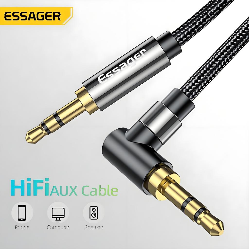 ESSAGER Cáp tai nghe AUX 3.5mm cho loa máy tính xách tay Xiaomi Giắc cắm tai nghe Phụ trợ cho cáp gi