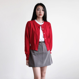 Áo Khoác Len Cardigan Màu Đỏ, Trắng, Đen Phong Cách Tối Giản Ember Cardigan | THE J STUDIO
