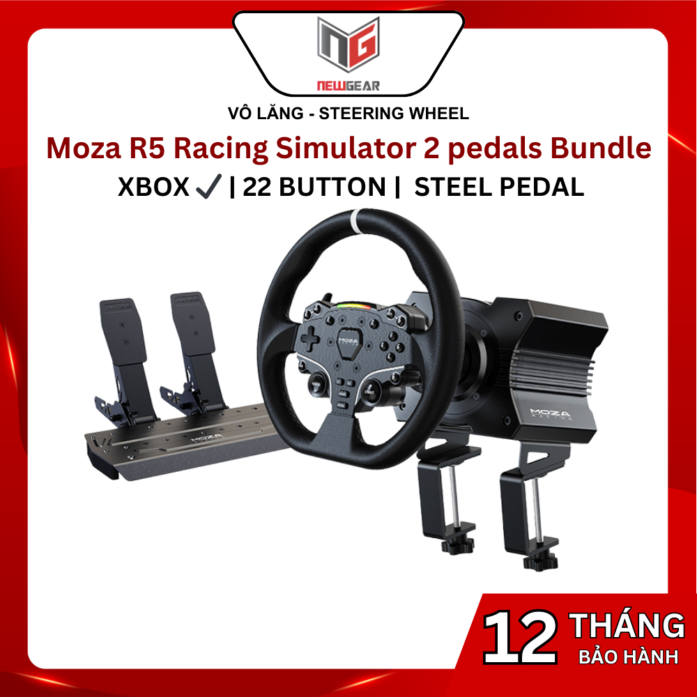 Vô Lăng Moza Racing R5 Bundle – Bộ Vô Lăng, Động Cơ & Bàn Đạp Chơi Game Chuyên Nghiệp