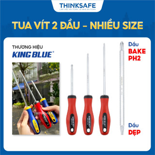  Tua vít 2 đầu PH2 KingBlue KV2-6x100  KV2-6x150  KV2-6x200 dài 100 - 200mm thép S2 cao cấp tuốc nơ vít bake và dẹp 