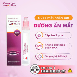 Nước Nhỏ Mắt Lens/Trang điểm Cấp Ẩm 2 Pha Cao Cấp Novotane Ultra-Dưỡng Ẩm Sâu, Giảm Khô Mỏi 10ml