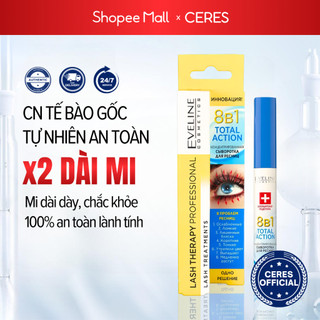 Dưỡng Mi Eveline 8in1 Chính Hãng - Chuốt Mi Dày Và Dài Chắc Khoẻ Mọc Siêu Nhanh 10ml 