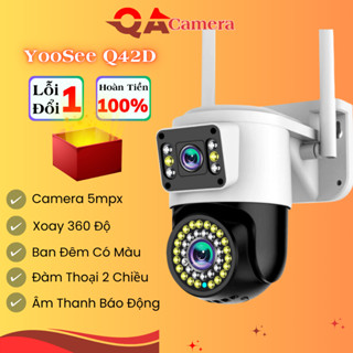 Camrera Yoosee Ngoài Trời 2 Mắt Q42D Chuẩn 5mpx, Có Màu, Xoay 360, Đàm Thoại, Báo Động - Camera Yoosee 2 Mắt Ngoài Trời