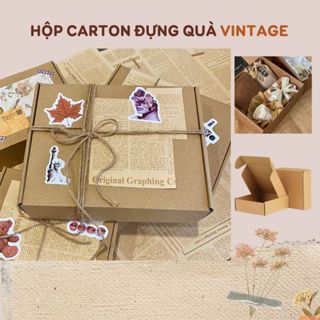 Hộp quà carton đựng quần áo mỹ phẩm đồ handmade hộp giấy kraft tự decor tặng sinh nhật giáng sinh Zeno