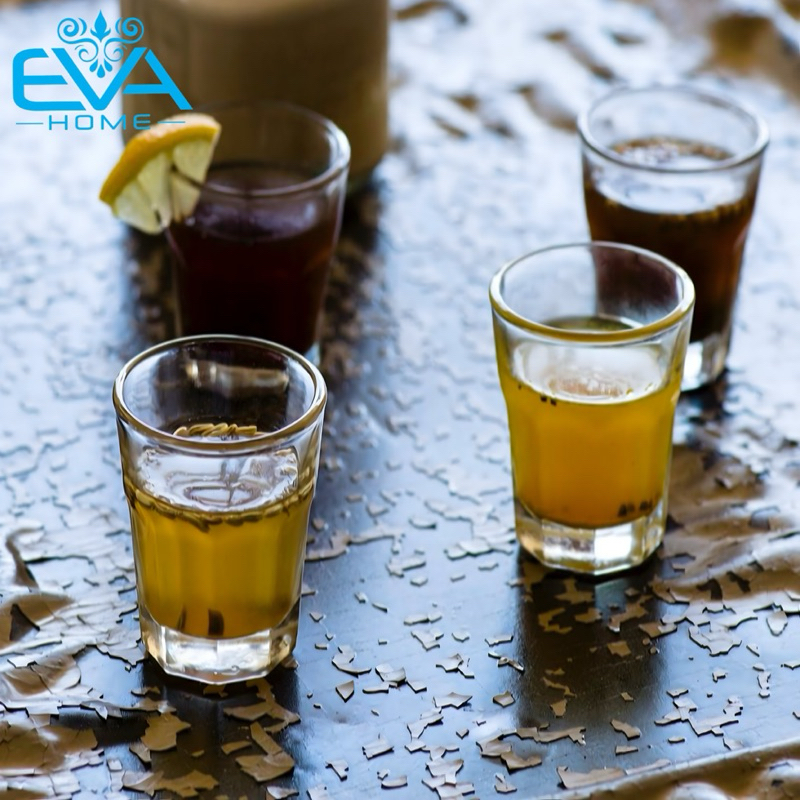 Bộ 6 Ly Thuỷ Tinh Nhỏ Dùng Uống Rượu Dáng Sọc 25ml - Ly Rượu Sọc VN