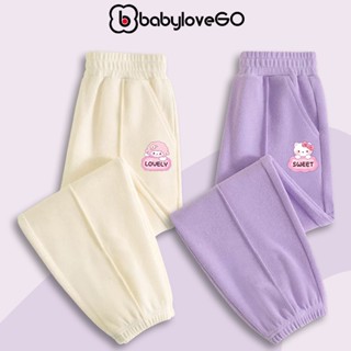 Quần thu đông bé gái BabyloveGO quần nỉ cho bé dáng jogger thể thao năng động in hình cute dễ thương
