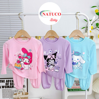 Bộ Quần Áo Bé Gái NATUCO, Chất Thun Viscose Mềm Mát In Hình Kuromi, Melody Đáng Yêu TD-007