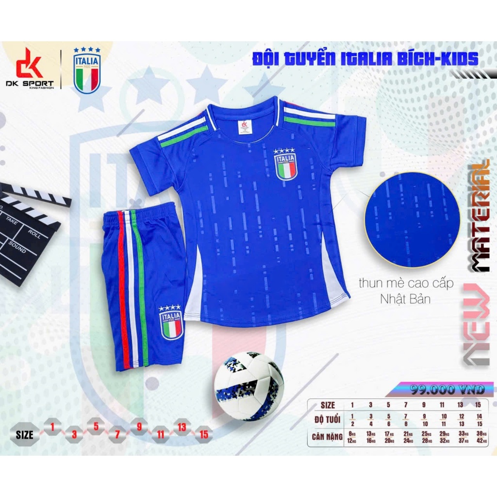 Quần Áo Bóng Đá Trẻ Em Đội Tuyển Italia 2024