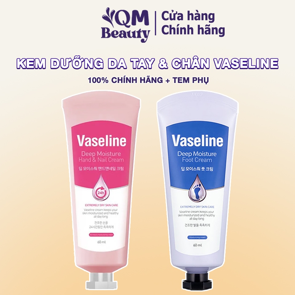 Kem dưỡng da tay Vaseline cấp ẩm, dưỡng da cấp nước chống lão hóa cho tay và chân Hàn Quốc 60ml