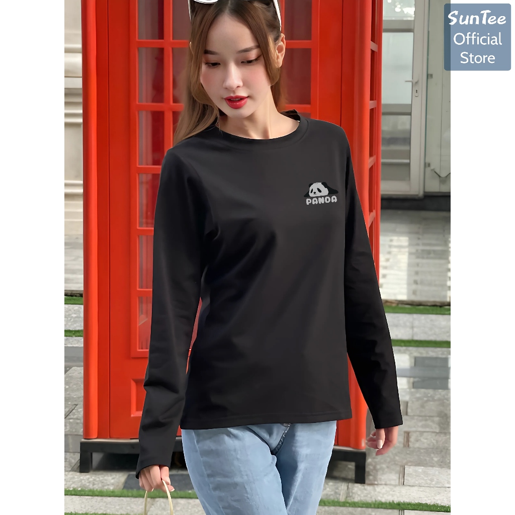 Áo thun dài tay nữ SUNTEE STDT003 form vừa phong cách basic in hình 03 vải cotton 250GSM cao cấp | BigBuy360 - bigbuy360.vn