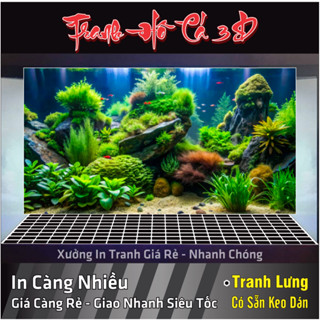 Tranh 3D dán hồ cá, thủy sinh, dán bể cá cảnh - NHIỀU KÍCH THƯỚC - CÓ SẴN KEO