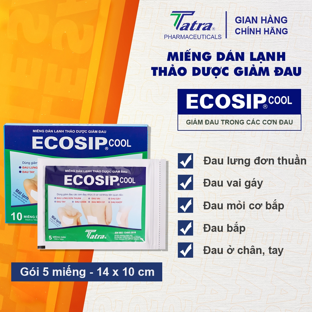 Miếng dán lạnh thảo dược Ecosip Cool - Tatra