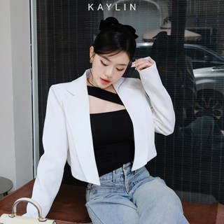 Áo khoác Blazer KAYLIN tay dài form croptop chất vải gân mịn phong cách thanh lịch công sở - N2318