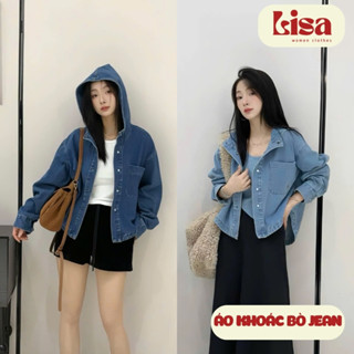 Áo khoác bò jean nữ lửng dáng rộng phong cách Hàn Quốc S239, Áo khoác jean nữ dáng ngắn Ulzzang