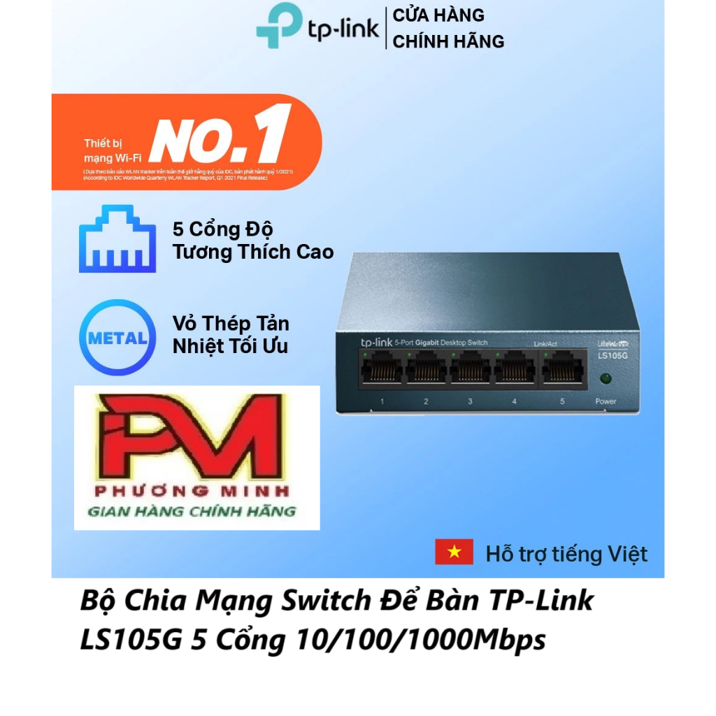 Bộ chia mạng Gigabit TP-Link 5 Port LS105G - 8 Port LS108G | Cắm và chạy | Vỏ Kim Loại -Hàng Cam kết