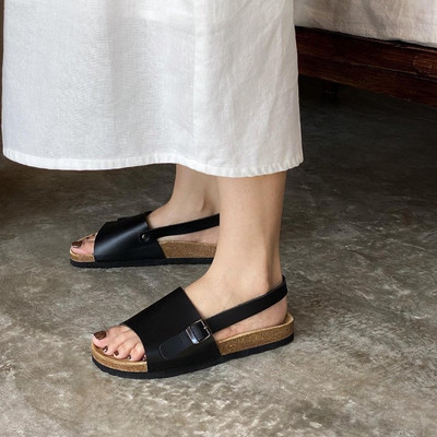 Sandal Birken Đế Trấu BIOLINE Official Thiết Kế Unisex Quai Cách Điệu Da PU - PU22