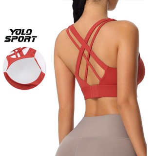 Áo Bra Lulu Mút Đúc Liền Nữ Hở Lưng Thiết Kế Dây Đan Chéo Sexy Móc Cài Sau Tiện Lợi Tập Gym Yoga Chạy Bộ - YOLO SPORT