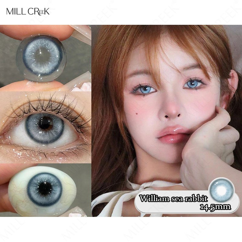 Kính áp tròng Millcreek 1 cặp | William Hare, màu xanh, đường kính 14.5mm