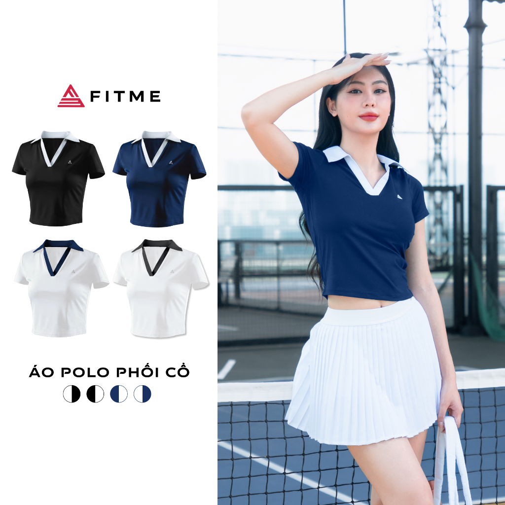 Áo polo thể thao nữ Fitme GOC phối cổ chất liệu co giãn chơi pickleball cầu lông, tennis ABPL01 | BigBuy360 - bigbuy360.vn