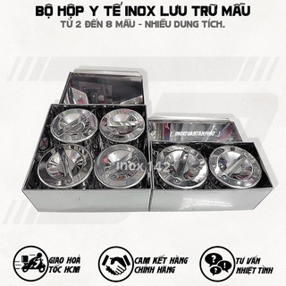 Combo Hộp Y Tế Lưu Trữ Mẫu Inox - Hộp Lưu Trữ Mẫu Thức Ăn Từ 2 Đến 8 Mẫu - Hộp Hủ Gòn