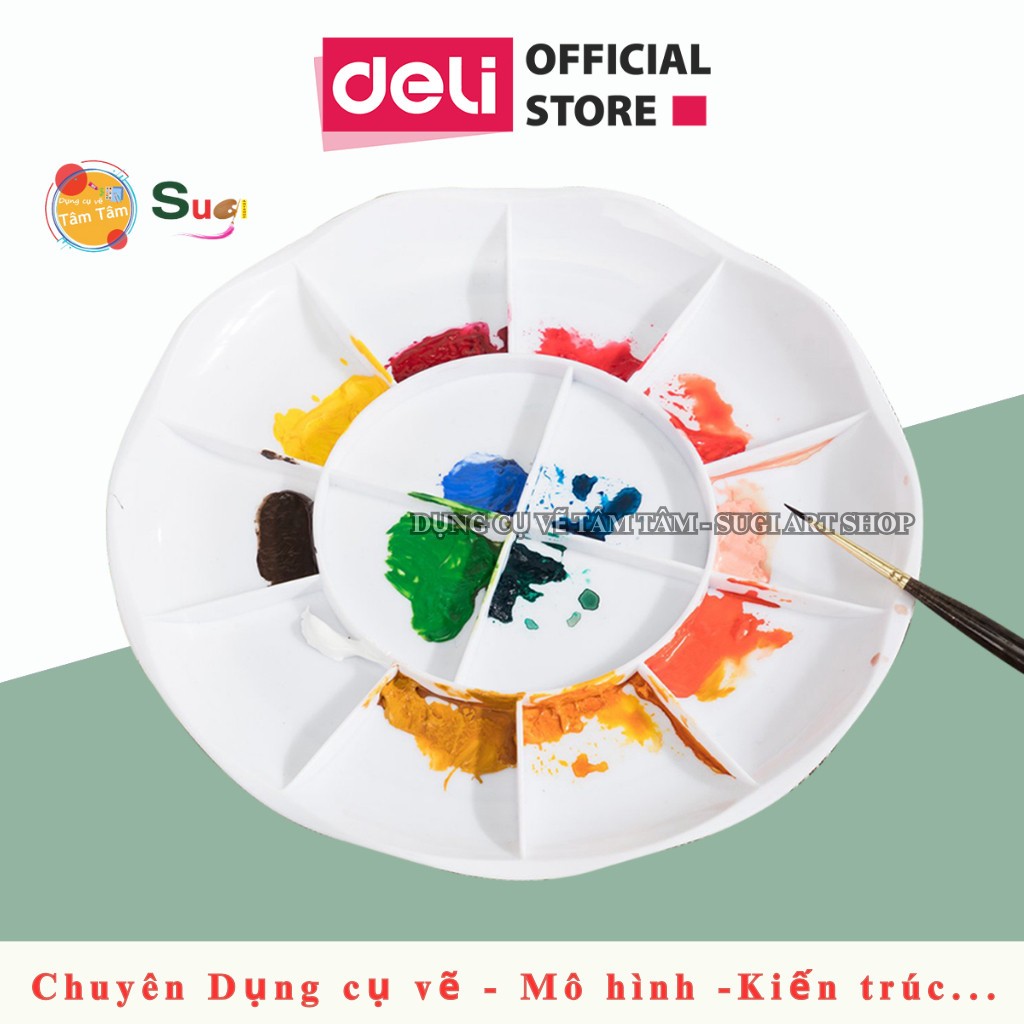 [ SUGI ART SHOP ] Khay pha màu Deli - 12 ngăn