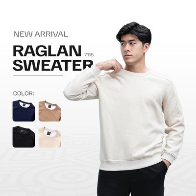 Áo Nỉ Nam URBAN Cotton Mềm Mại Co Giãn Giữ Ấm Tốt Dáng Vừa Vặn Tay Áo Raglan Trẻ Trung Năng Động NO.7115