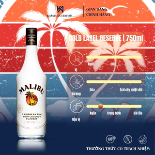 [CHÍNH HÃNG] RƯỢU RUM MALIBU 700ML 21%