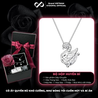 Dây chuyền bạc nữ KYDOPAL vòng cổ thiên nga đá oval sang trọng trang sức 925 cao cấp - PAL9B11C15