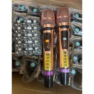 mic hát karaoke không dây dùng cho loa kéo sóng UHF kèm bo mạch