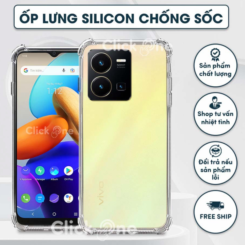 Ốp lưng Vivo Y35, Y35+ / Y35 Plus Silicon dẻo trong chống sốc 4 cạnh chăm sóc camera | ỐP LƯNG CHỐNG