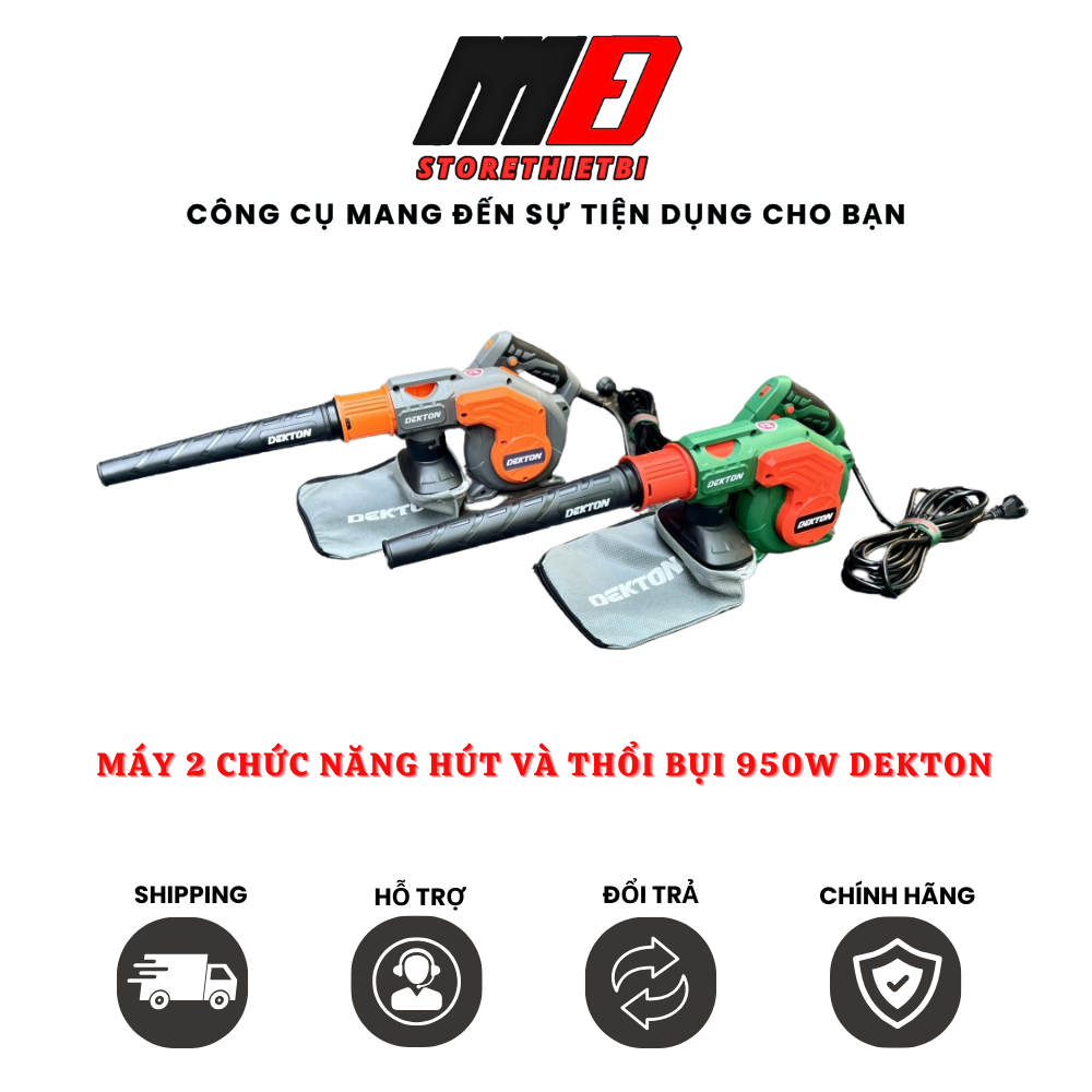 Máy Thổi Bụi 950W Dekton DK-EB950 Rotor Dây Đồng Có Chỉnh Tốc Có 2 Chức Năng Hút Và Thổi