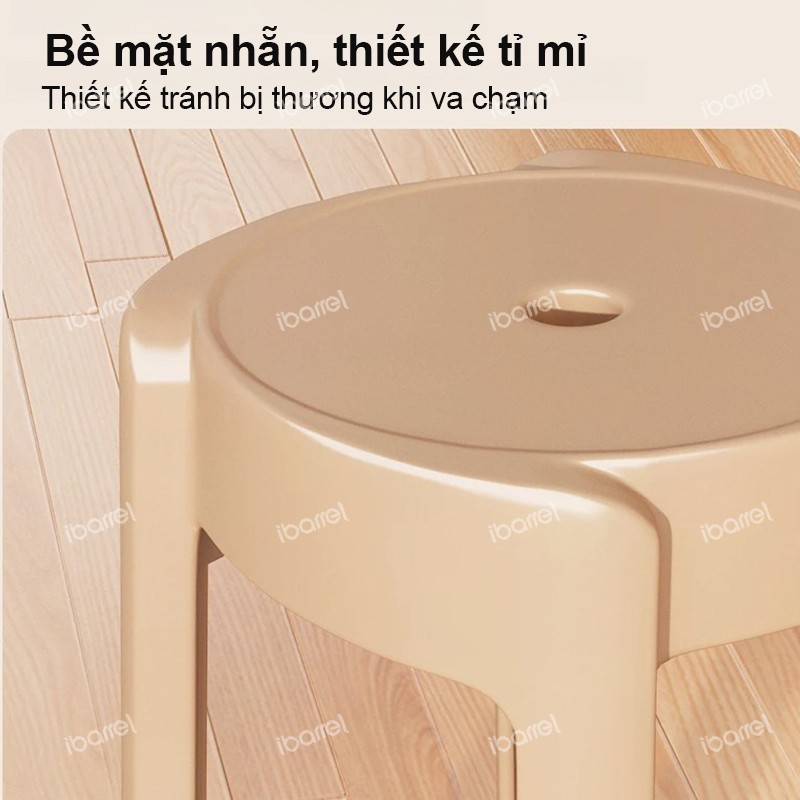 IBARREL Ghế đẩu nhựa xếp chồng Ghế ăn Ghế làm móng tay Tiết kiệm không gian Nhiều màu sắc khác nhau | BigBuy360 - bigbuy360.vn