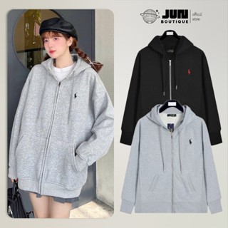 Hoodie Zip Rap Lauren Dây Kéo Thêu Logo Con Ngựa, Chất Vải Dày Vặn JUN.BOUTIQUE