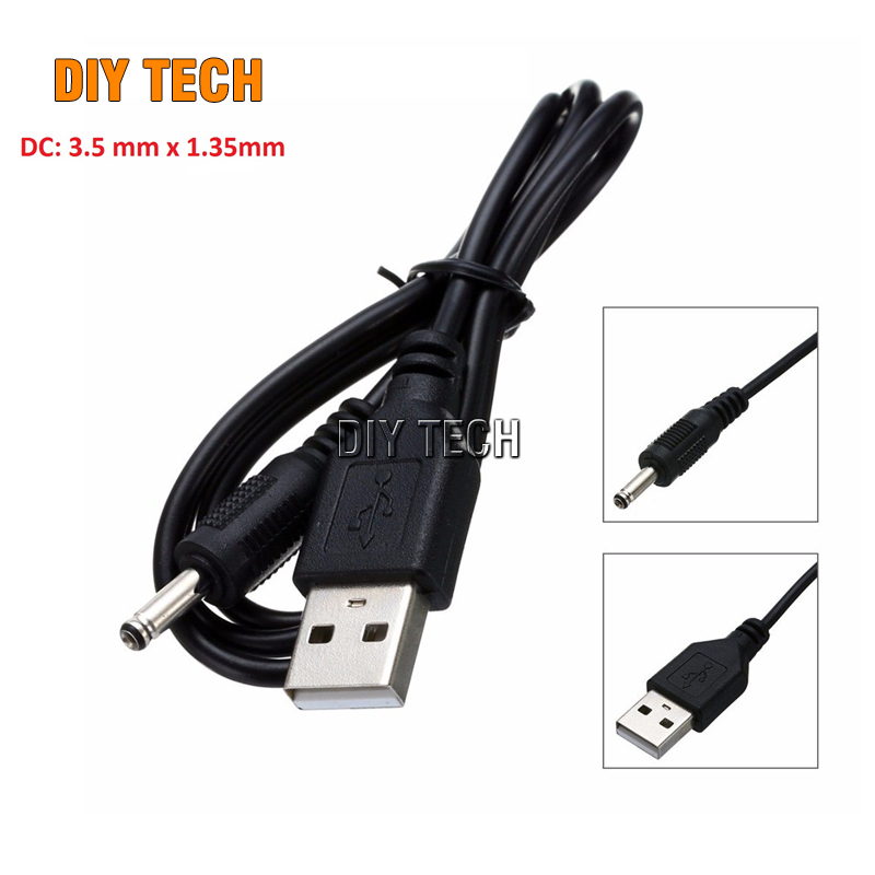 Cáp nguồn USB sang Jack DC 3.5mm Dài 0,8m ( 5V- Jack Nhỏ )