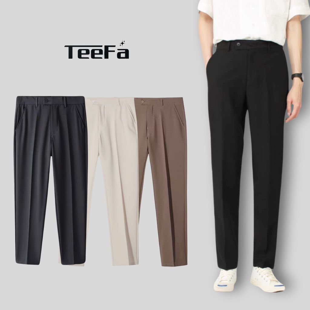  Quần Âu Nam Ống Suông Teefa 45-80kg - Vải Tuyết Hàn Cao Cấp Mềm Mịn Kiểu Dáng Trẻ Trung 
