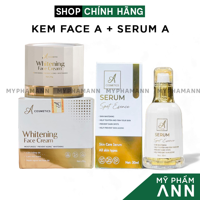 Kem face pháp chữ A và Serum huyết thanh A cosmetics chính hãng Mỹ Phẩm Phương Anh