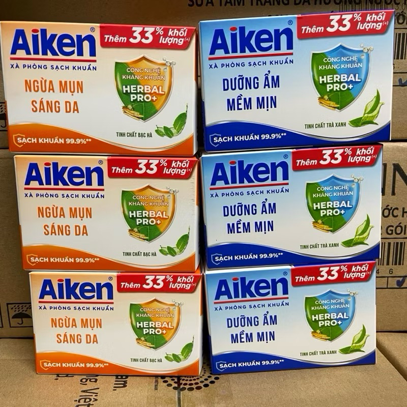 [Tặng 33% ] Xà Bông Sạch Khuẩn An Toàn từ Thiên Nhiên Aiken 120g