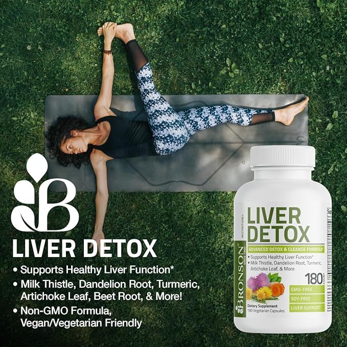 Bronson Liver Detox Advanced Detox & Cleansing Formula Viên Uống Hỗ Trợ Chức Năng Gan & Thải Độc Gan 60 viên