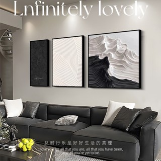  Bộ 3 Tranh Canvas Treo Tường Trừu Tượng Đen Trắng Decor Phòng Khách Hiện Đại Phong Cách Tối Giản Sang Trọng 