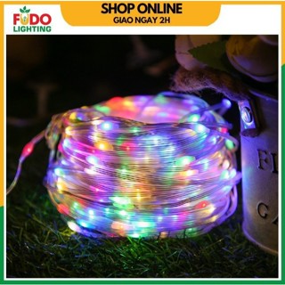 Dây đèn led hạt gạo 40M, 80-100M 500 bóng màu vàng, đủ màu kín nước 8 chế độ chớp nháy