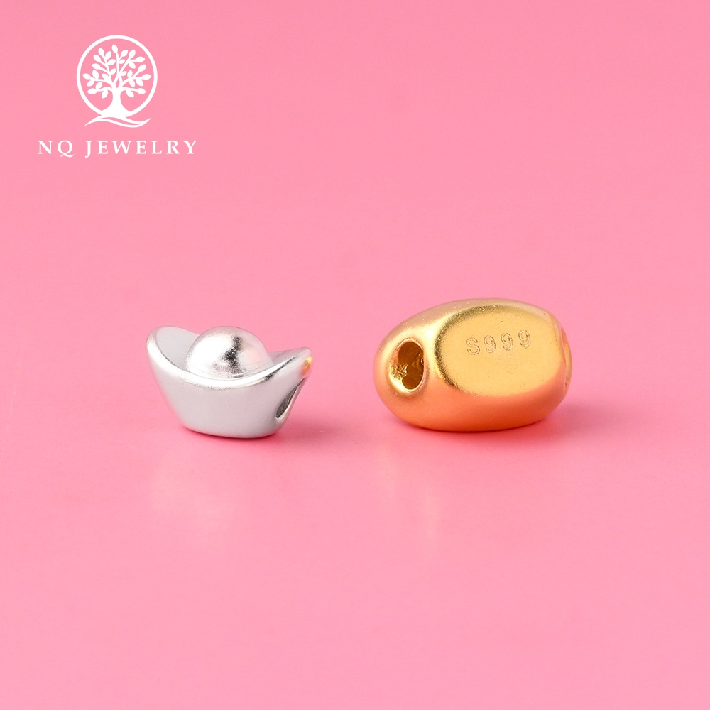 Charm S925 mạ vàng hình nén vàng - NQ Jewelry