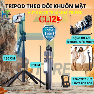 Gậy Chụp Ảnh LATECH CL12-P, Tripod AI Xoay 360° Tự Động Theo Khuôn Mặt, Điều Khiển Từ Xa,Đèn LED