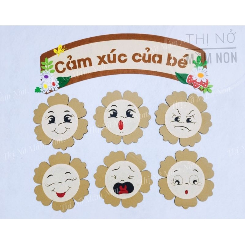 Steam góc cảm xúc của bé bìa carton pha nỉ - thị nở mầm non