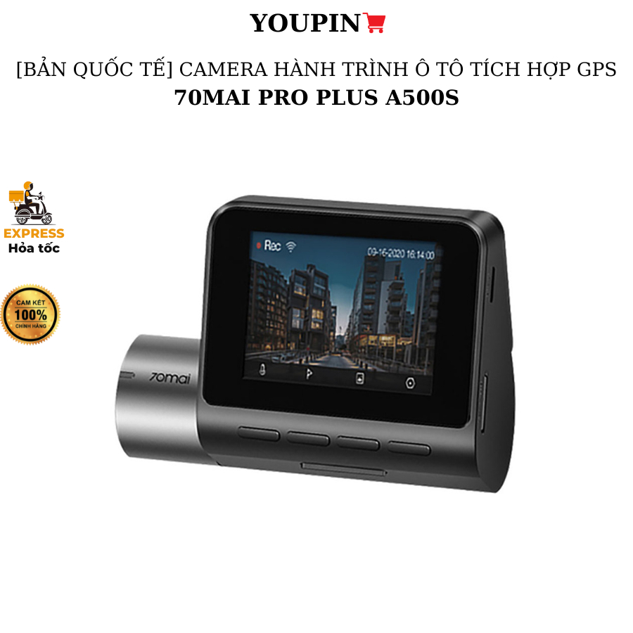 [Bản quốc tế] Camera hành trình ô tô 70mai Pro Plus A500S tích hợp sẵn GPS