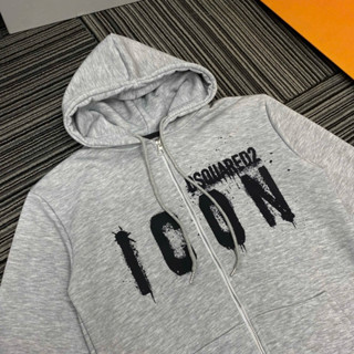   Xả  IB xem ảnh thật Áo Hoodie Nam Nữ DSQ Xám Tiêu In Chữ ICON Loang Sơn Ngực Cao Cấp Boy Phố - Áo Hoodie DSQ2 Icon 