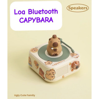 Loa Bluetooth Mini Capybara Kiểu Dáng Đĩa Than Vintage - Decor, Quà Tặng Dễ Thương