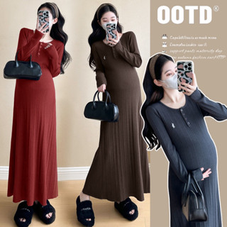  Váy len bầu dài tay mùa đông Meybe thêu hoạ tiết lông cừu giữ ấm dáng maxi suông - L2212 